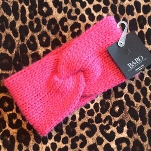 Brand New Ba-Bo Florence Pink Knit Earband Made in Italy Headband